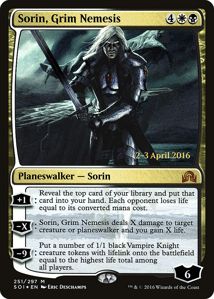 Sorin, Grim Nemesis (PRE-251) - Shadows over Innistrad Promos Foil