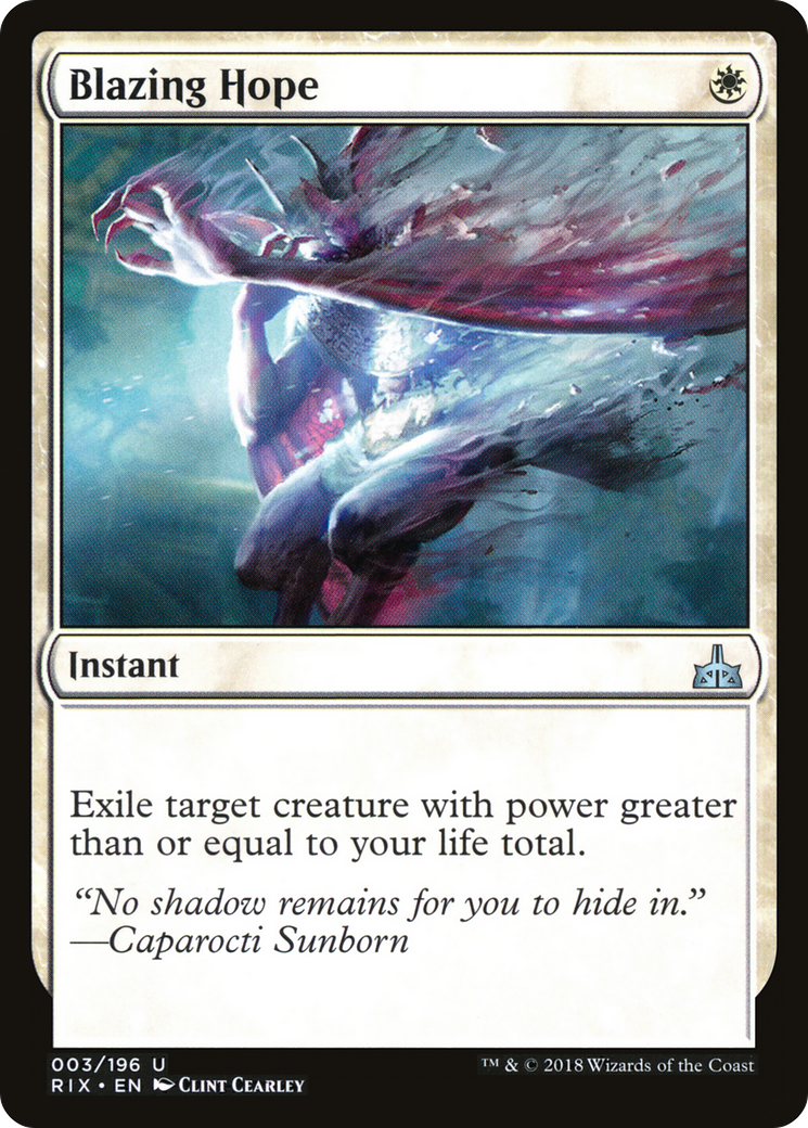 Blazing Hope (RIX-003) - Rivals of Ixalan Foil