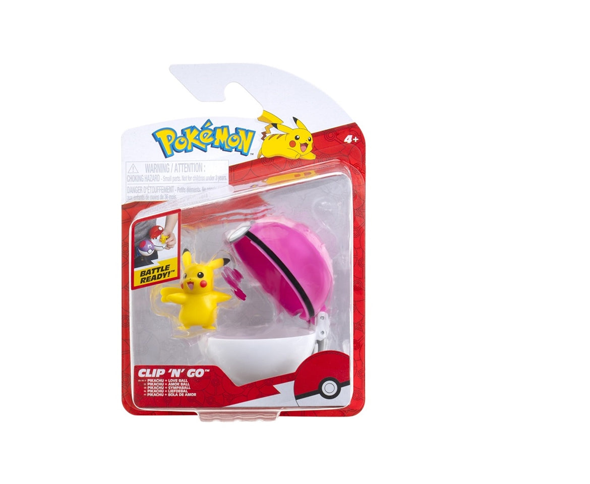 Pokemon: Clip 'N' Go Figure - Pikachu (Love Ball)