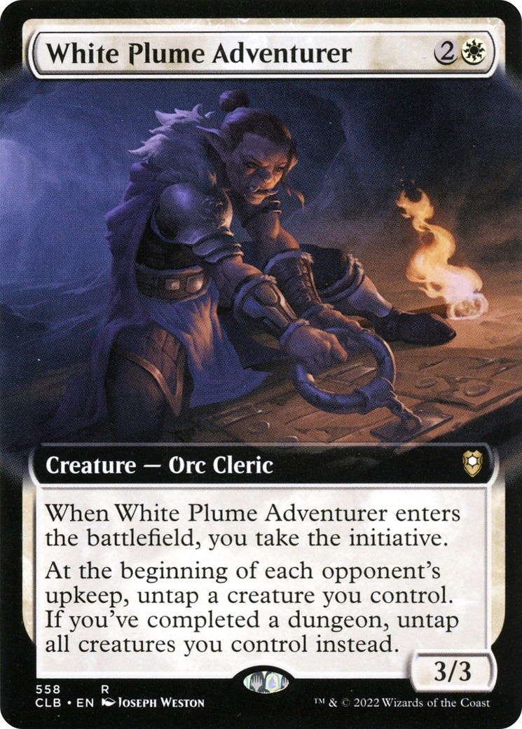 White Plume Adventurer (Extended Art) (CLB-558) - Commander Legends: Battle for Baldur's Gate: (Extended Art)