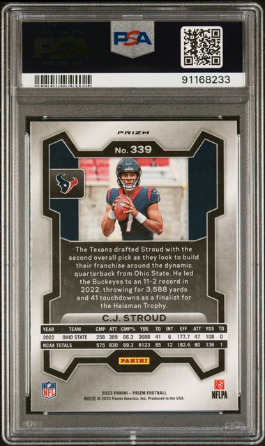 2023 Panini Prizm Green #339 CJ Stroud PSA 10 (Rookie) | Eastridge Sports Cards