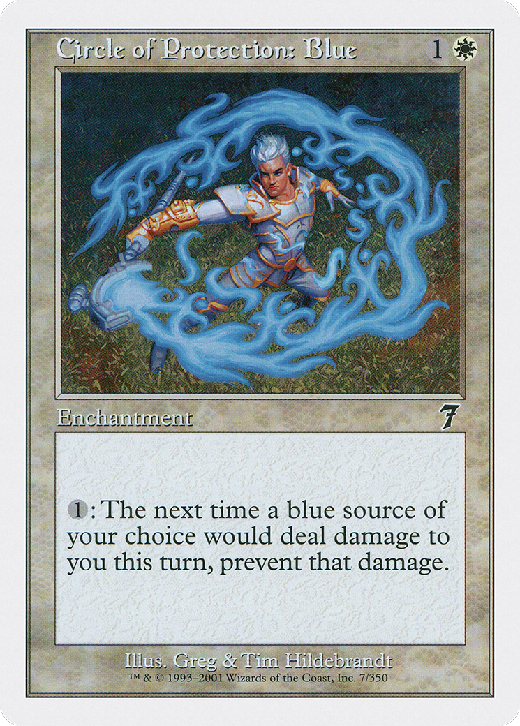 Circle of Protection: Blue (7ED-007) - 7th Edition Foil