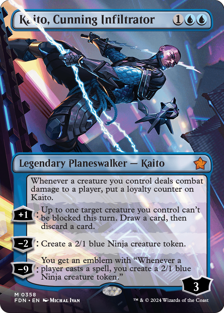 Kaito, Cunning Infiltrator (Borderless) (FDN-358) - Foundations Foil