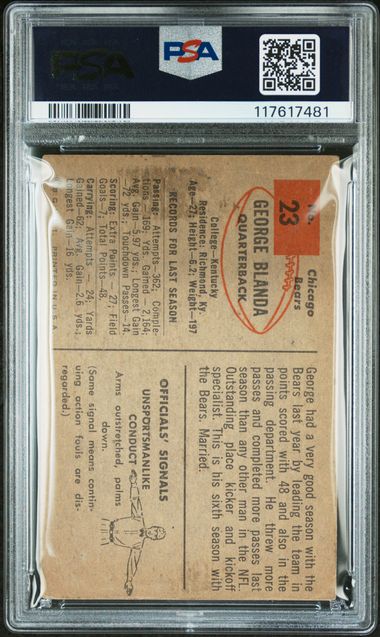 1954 Bowman #23 George Blanda PSA 2 (Rookie)