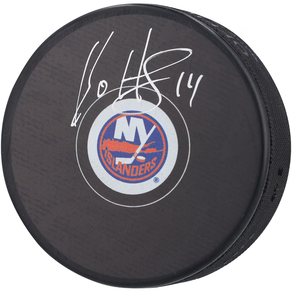 Bo Horvat Autographed New York Islanders Hockey Puck (Fanatics Authentic)