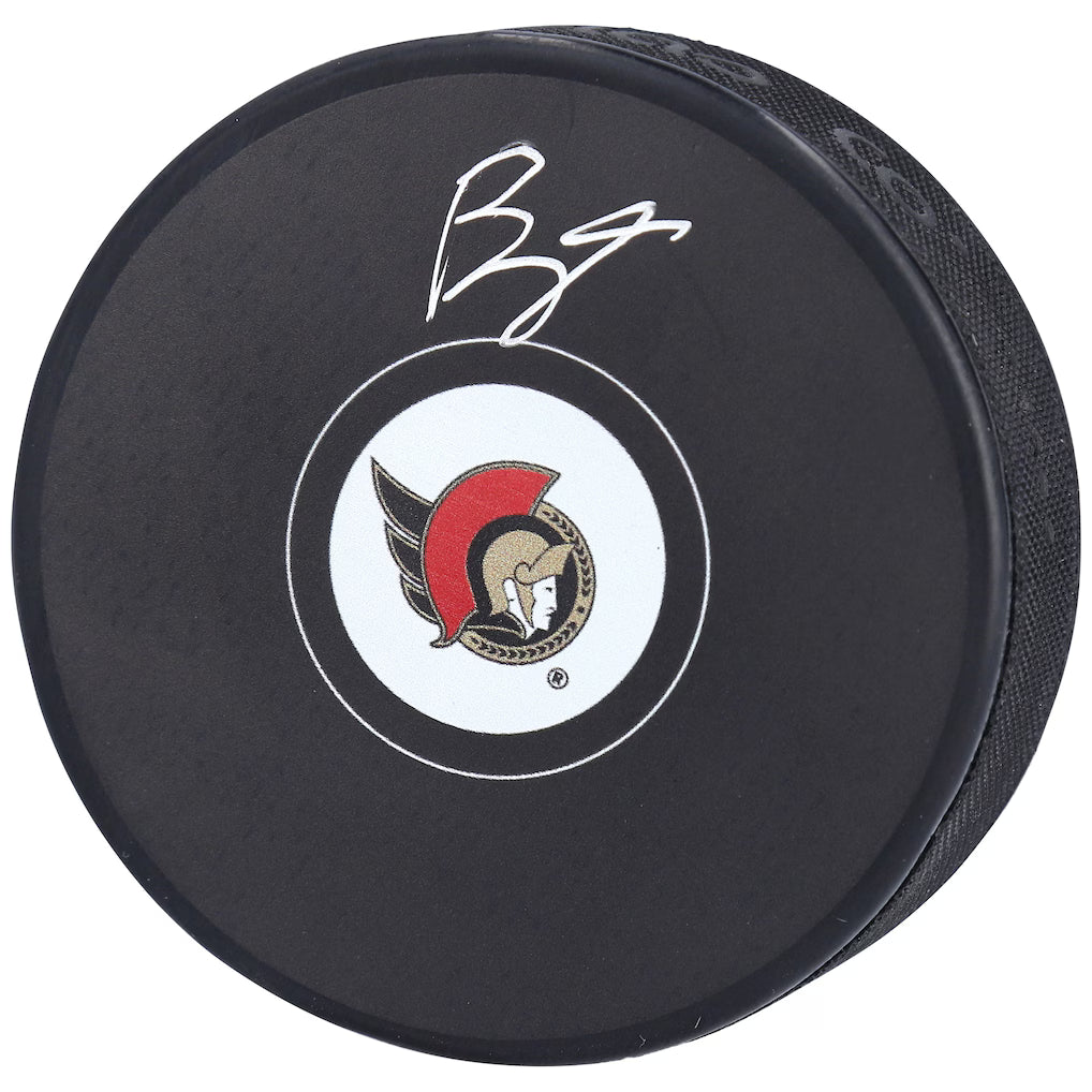 Brady Tkachuk Autographed Ottawa Senators Hockey Puck (Fanatics Authentic)