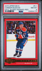 2015-16 O-Pee-Chee Glossy Rookies Red #R-1 Connor McDavid PSA 8 (Rookie) | Eastridge Sports Cards