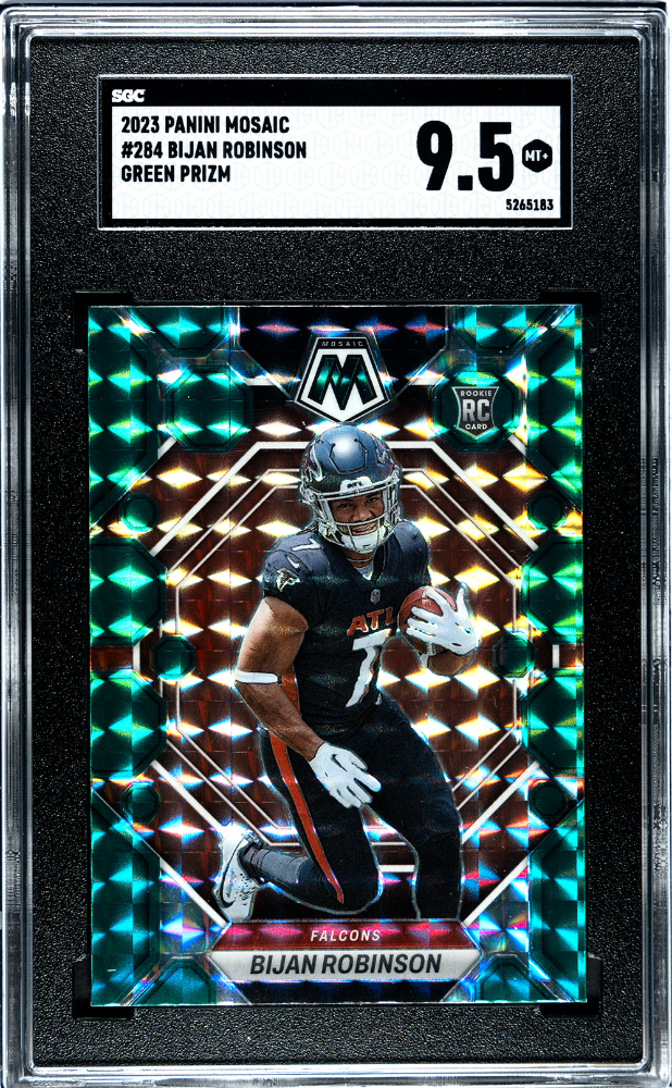 2023 Panini Mosaic Green Prizm #284 Bijan Robinson SGC 9.5 (Rookie) | Eastridge Sports Cards