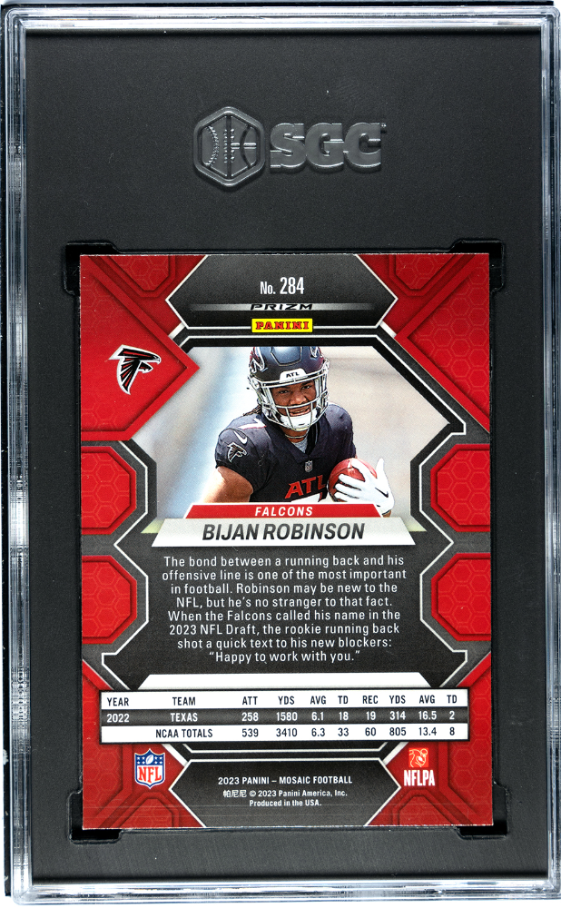 2023 Panini Mosaic Green Prizm #284 Bijan Robinson SGC 9.5 (Rookie) | Eastridge Sports Cards