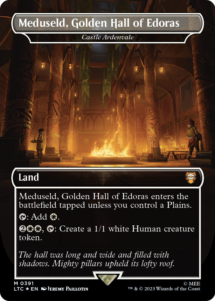 Meduseld, Golden Hall of Edoras - Castle Ardenvale (Surge Foil) (LTC-391) - Tales of Middle-earth Commander / Meduseld, Golden Hall of Edoras (Borderless) Foil