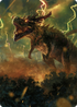 Thrasta, Tempest's Roar // Thrasta, Tempest's Roar (AMH2-042) - Modern Horizons 2 Art Series (Borderless) Foil