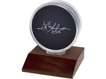 Ultra Pro Dark Wood Base Puck Display