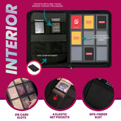 EVORETRO Toploader Album (3x3 216 card holder) - Black-Red | Eastridge Sports Cards