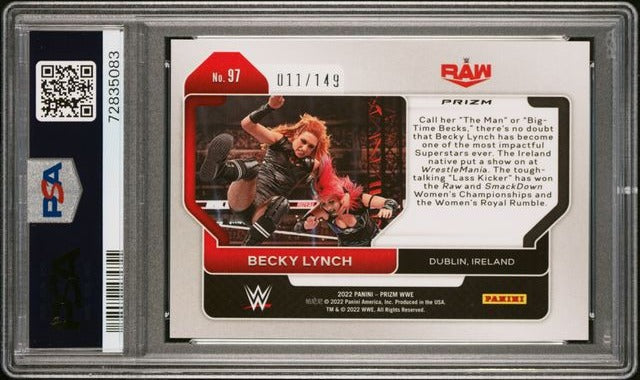 2022 Panini Prizm WWE Prizms Purple #97 Becky Lynch #011/149 PSA 10 | Eastridge Sports Cards