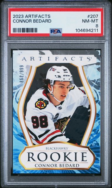 2023-24 Artifacts #207 Connor Bedard #862/999 PSA 8 (Rookie) | Eastridge Sports Cards