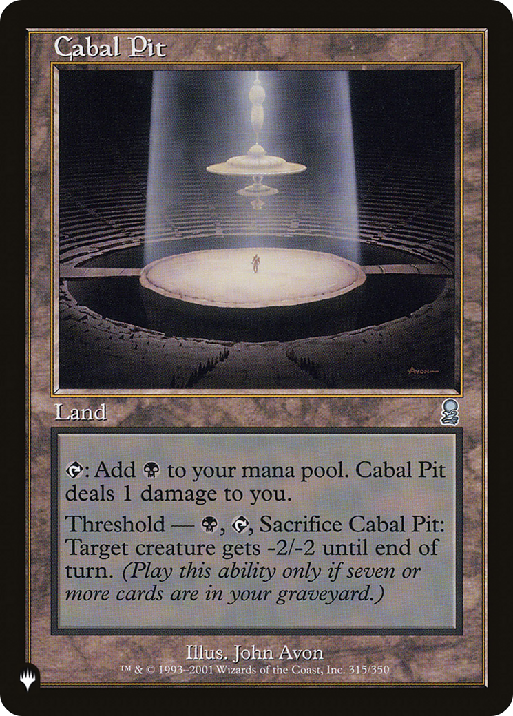 Cabal Pit (LIST-315/350) - The List