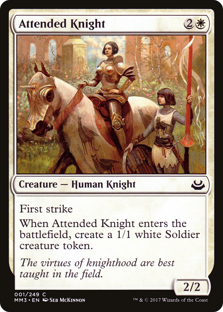 Attended Knight (MM3-001) - Modern Masters 2017 Foil