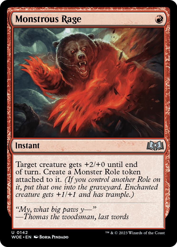 Monstrous Rage (WOE-142) - Wilds of Eldraine Foil
