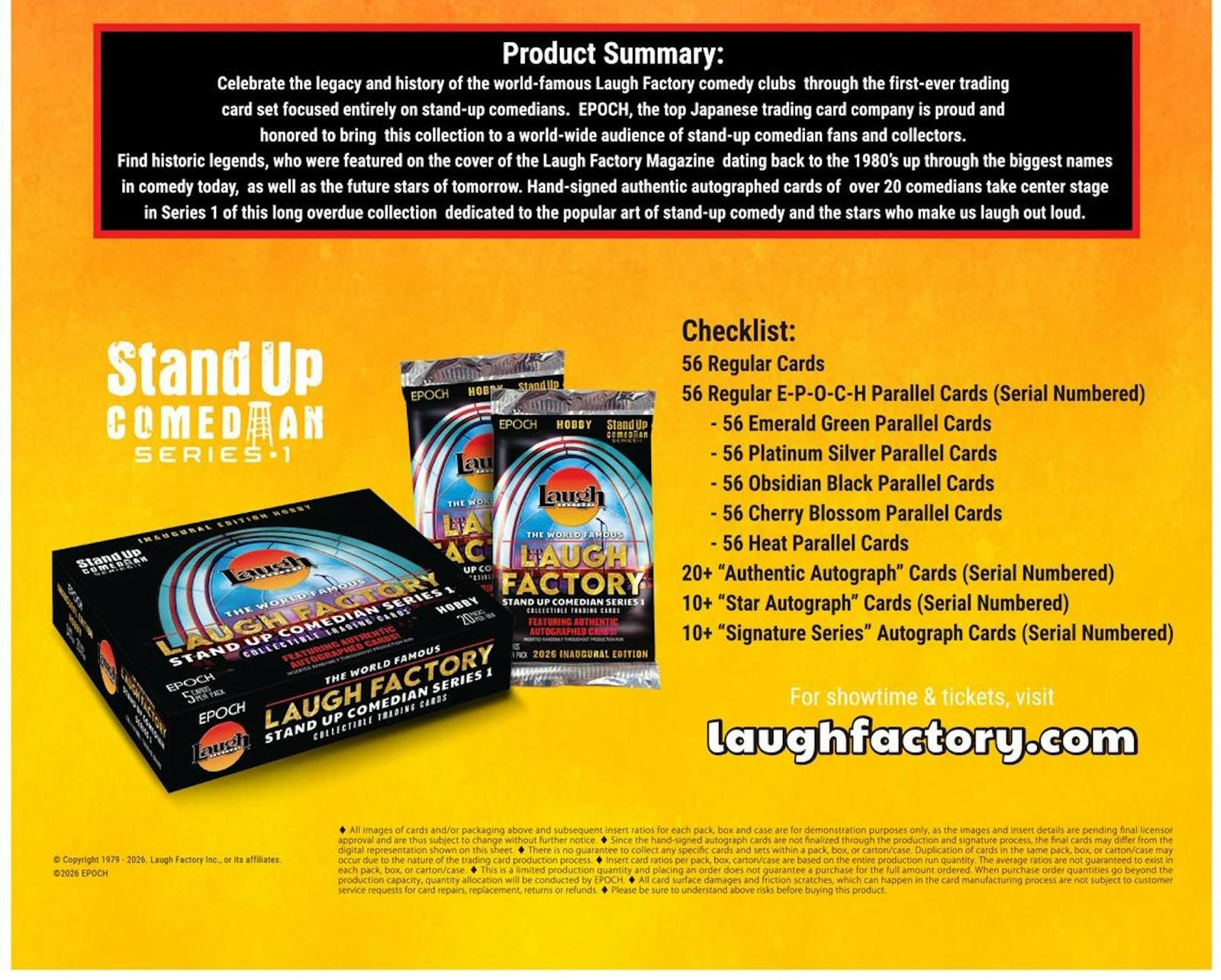 2026 Epoch Laugh Factory Stand Up Comedian Series 1 Hobby Box