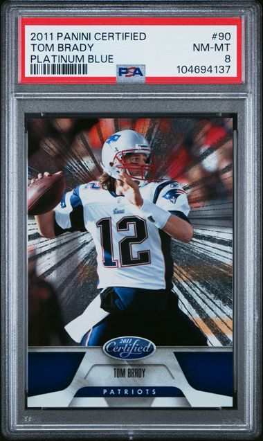 2011 Certified Platinum Blue #90 Tom Brady #025/100 PSA 8 | Eastridge Sports Cards