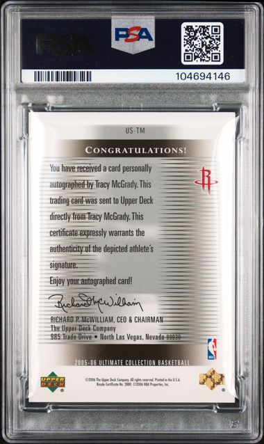 2005-06 Ultimate Collection Signatures #USTM Tracy McGrady PSA 9 | Eastridge Sports Cards