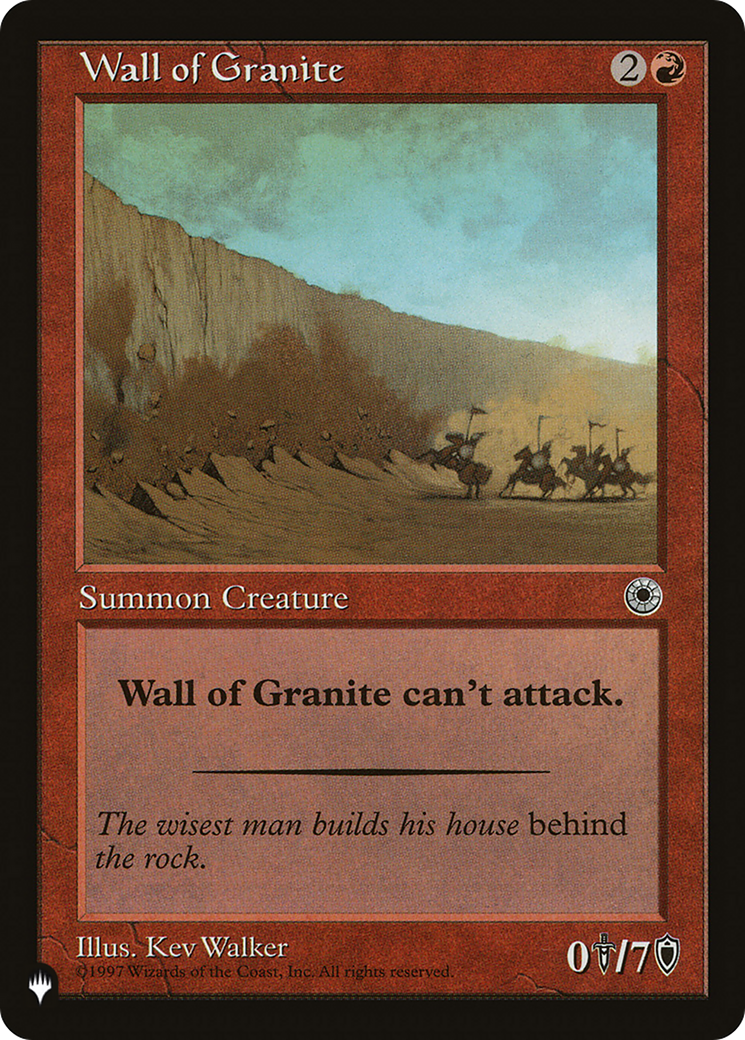 Wall of Granite (LIST-) - The List