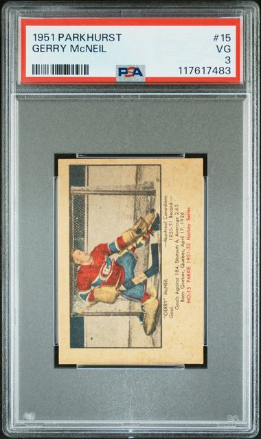 1951-52 Parkhurst #15 Gerry McNeil PSA 3 (Rookie)