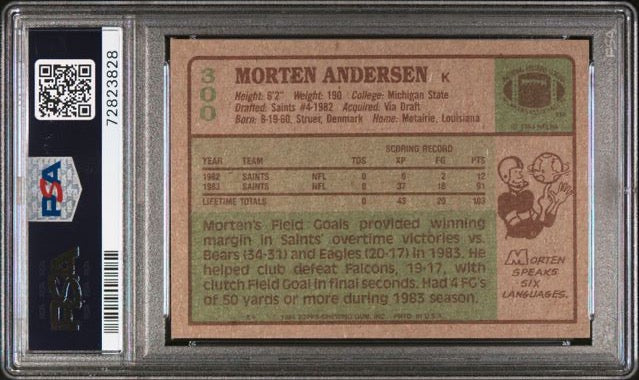 1984 Topps #300 Morten Andersen PSA 8 (Rookie) | Eastridge Sports Cards