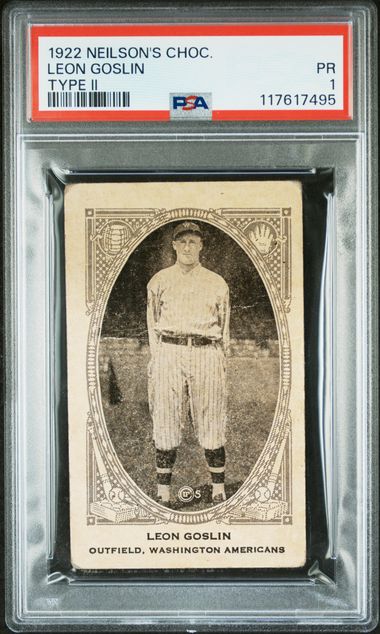 1922 Neilson's Chocolates Type II Leon Goslin PSA 1