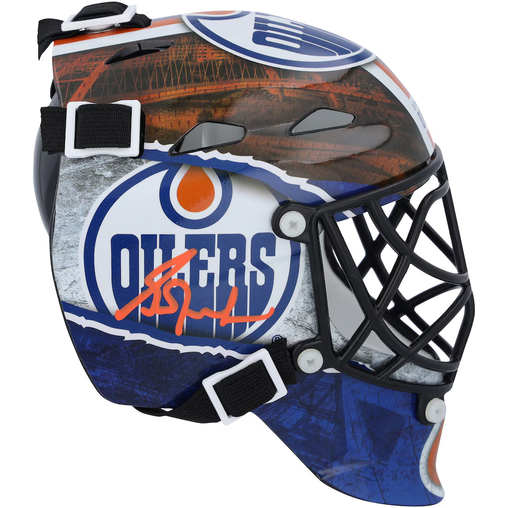 Grant Fuhr Edmonton Oilers Autographed Mini Goalie Mask (Fanatics Authentic)