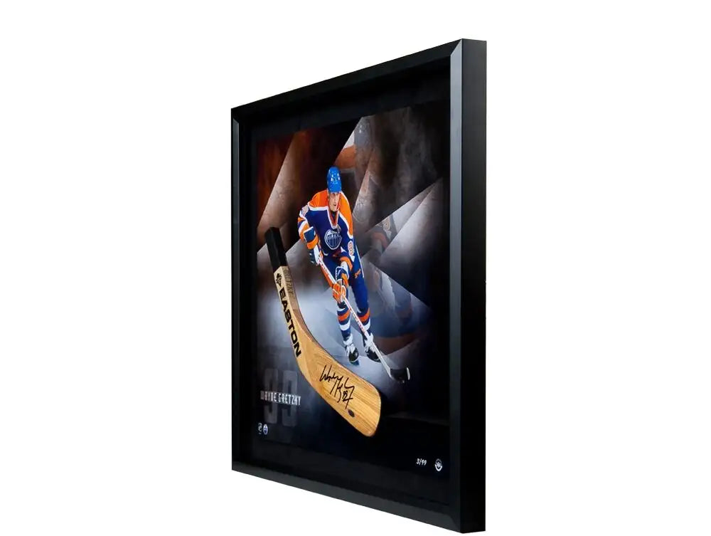 Wayne Gretzky Autographed Easton Stick Blade with Smoking Mirror Picture - Framed Limited Edition #/99 (Upper Deck Authenticated)