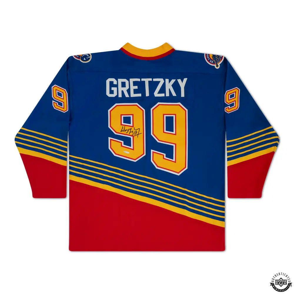 Wayne Gretzky Autographed Vintage Throwback Blue Mitchell & Ness 1995 St. Louis Blues Jersey (Upper Deck Authenticated)