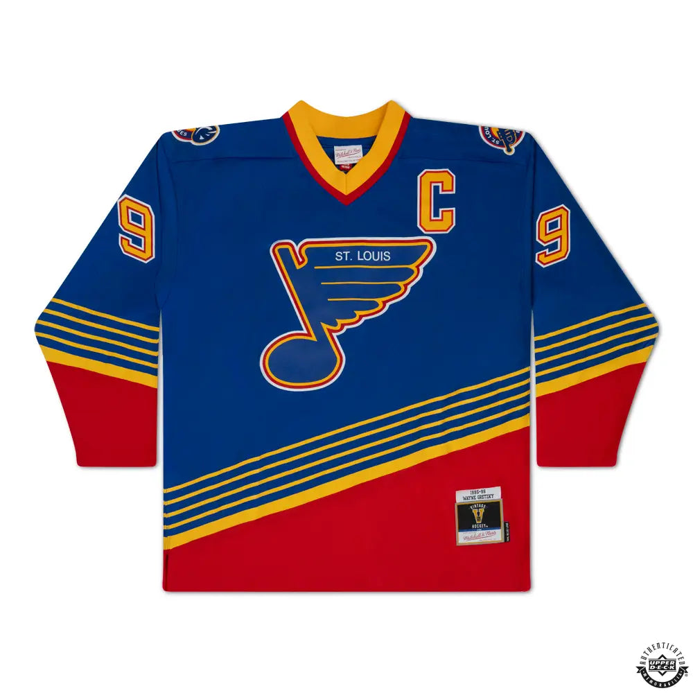 Wayne Gretzky Autographed Vintage Throwback Blue Mitchell & Ness 1995 St. Louis Blues Jersey (Upper Deck Authenticated)