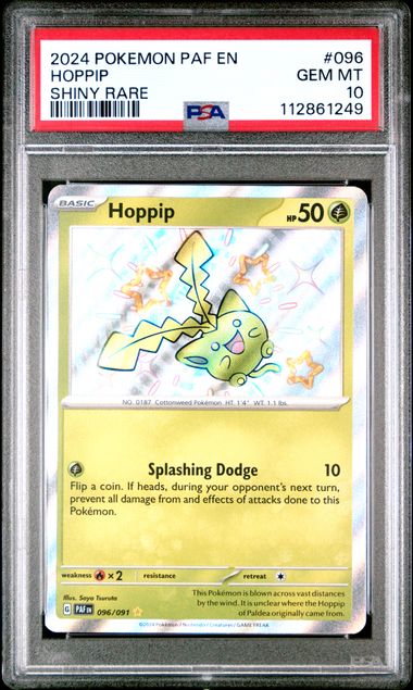 2024 Pokemon Paldean Fates #096 Hoppip- Shiny Rare PSA 10