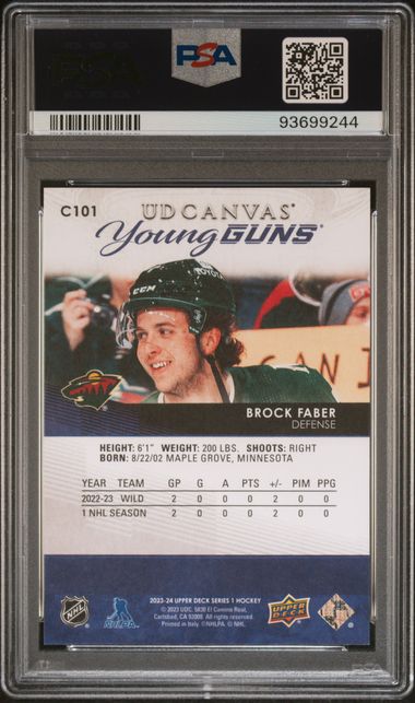 2023-24 Upper Deck UD Canvas #C101 Brock Faber PSA 10 (Rookie)