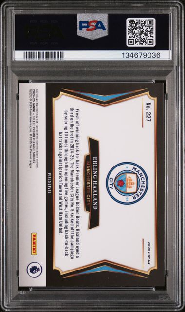 2024-25 Panini Select Premier League White Sparkle #227 Erling Haaland PSA 9
