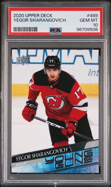 2020-21 Upper Deck #489 Yegor Sharangovich PSA 10 (Rookie)