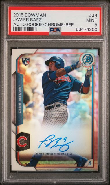 2015 Bowman Chrome Rookie Autographs Refractors #BCARJB Javier Baez #464/499 PSA 9 | Eastridge Sports Cards