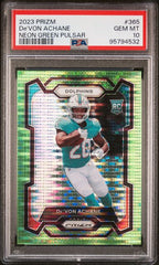 2023 Panini Prizm Neon Green Pulsar #365 De'Von Achane PSA 10 (Rookie) | Eastridge Sports Cards