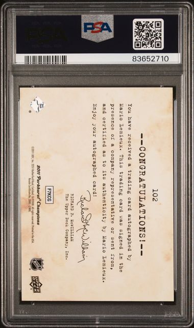 2011-12 Parkhurst Champions Autographs #102 Mario Lemieux PSA 10 | Eastridge Sports Cards