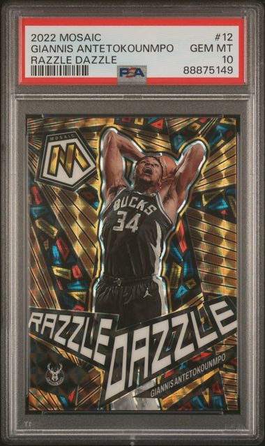 2022-23 Panini Mosaic Razzle Dazzle #12 Giannis Antetokounmpo PSA 10 | Eastridge Sports Cards