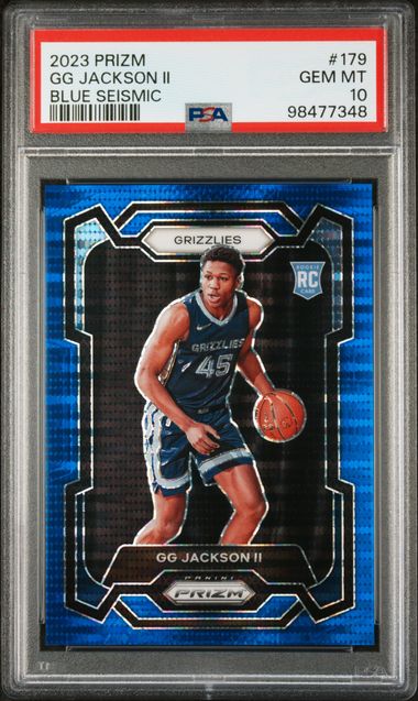2023-24 Panini Prizm Blue Seismic #179 GG Jackson II #48/99 PSA 10 (Rookie)