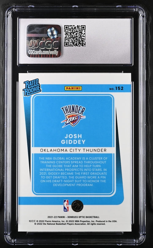 2021-22 Donruss Optic #152 Josh Giddey CGC 9 (Rookie)
