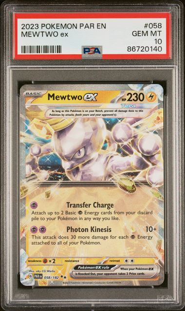 2023 Pokemon Paradox Rift #058 Mewtwo ex PSA 10