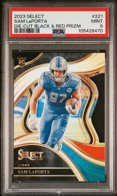 2023 Select Black and Red Die Cut Prizm #221 Sam LaPorta PSA 9 (Rookie) | Eastridge Sports Cards