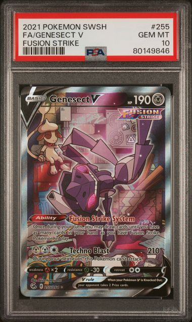 2021 Pokemon Fusion Strike #255 Genesect V - Full Art PSA 10