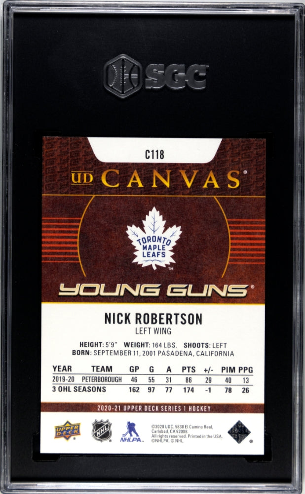 2020-21 Upper Deck Canvas #C118 Nick Robertson SGC 10