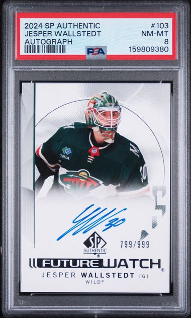 2024-25 SP Authentic #103 Jesper Wallstedt #799/999 PSA 8 (Rookie)