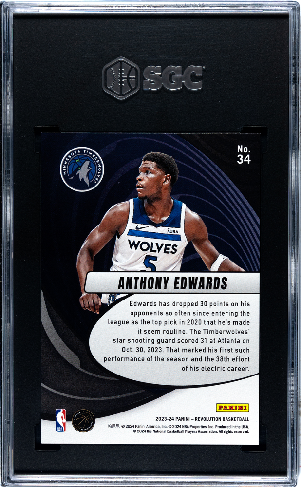 2023-24 Panini Revolution Vortex #34 Anthony Edwards SGC 9.5