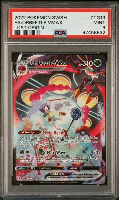 2022 Pokemon Lost Origin #221 Orbeetle Vmax- Full Art PSA 9